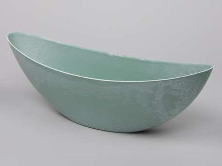 Bootschaal groot halfhoog 39x12x13cm. Poeder Soft Turquoise Boot halfhoog