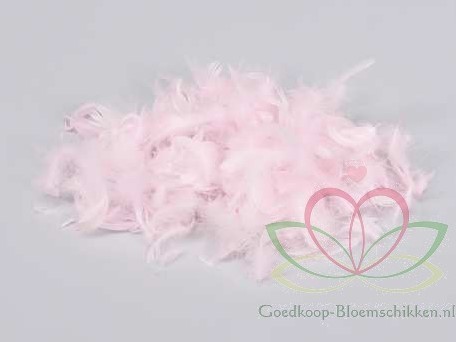 Veren Veertjes Zachtroze grote DOOS 20 gram Veren zachtroze