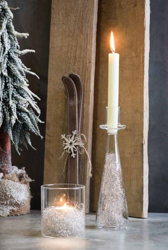 Shine glazen Candle Holder 26cm hoog*7, 5cm. Zeer Origineel!