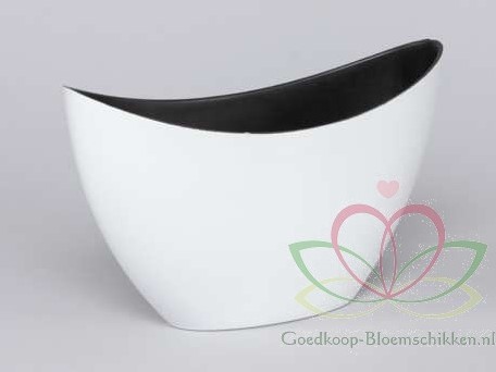 Bootschaal Boot Hoog 24x9.5x15cm. Wit bloemschikken en decoratie