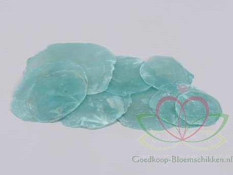Capiz shell Camar Blauw 250gr blauw, +/- 250 gram