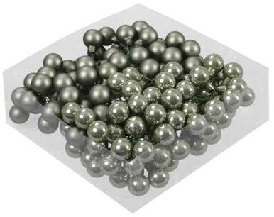 Balletjes op draad GranietGroen combi 2cm ds +/-144 kerstballetjes
