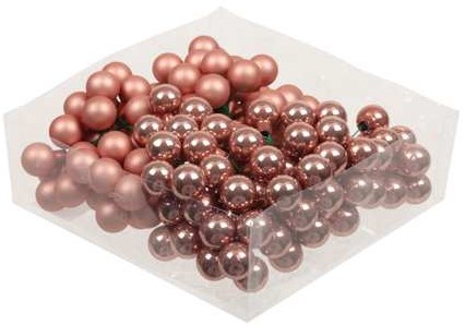 Balletjes op draad Coral combi 2cm ds +/-144 kerstballetjes