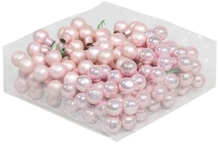 Balletjes op draad Poeder roze / Powder Pink combi 2cm ds +/-144 kerstballetjes