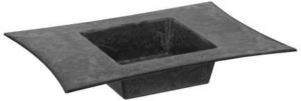 Onderbord Loodlook rechthoek 30.5*22*5 cm kunststof Onderbord Basic Grey 