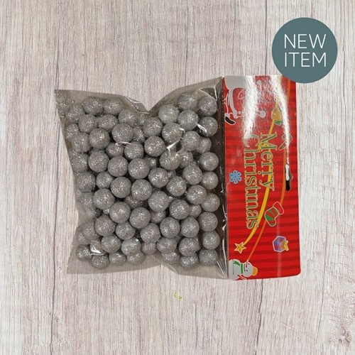 Mini deco balls, 15mm decobolletjes 20 gram Zilver Mini decoballs