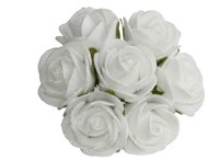 Mini foam roos Wit 3cm. 84st foambloemen
