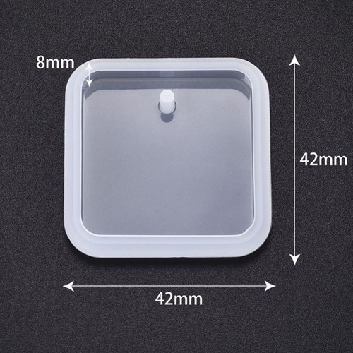 Siliconenmal Vierkant, ronde hoeken voor sieraden of sleutelhanger / st voor Epoxy Resin