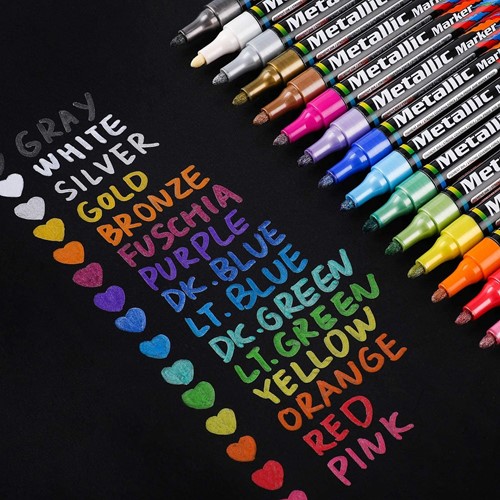 VILTSTIFT Metalic marker Wit 3MM  per stuk watervast voor lint,papier, canvas, glas, keramiek, plastic, kleding, hout, staal, enz