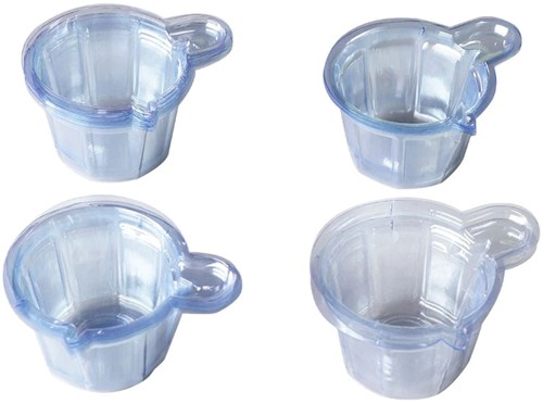 Mengbekertjes met tuitje +/- 30cc  set -+/- 10 voor Epoxy Resin en andere hobby's