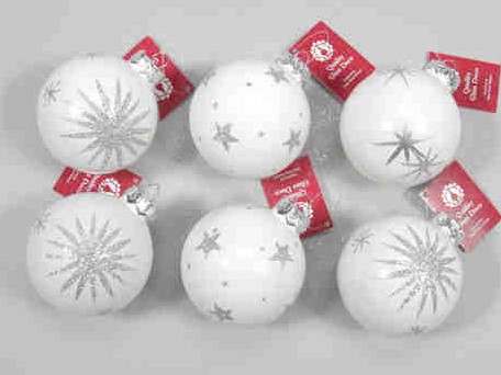 Kerstballen Box decobal glasbal Artic White DOOS 12st doos kerstballen