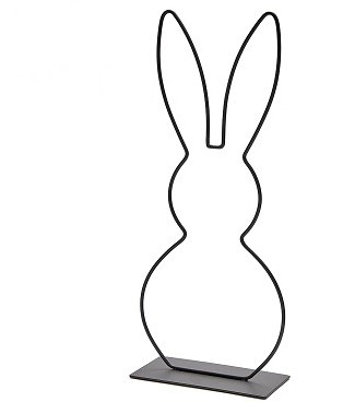Actie Metalen frame Haas haasje staand oor op voet 29 cm Zwart Op=op