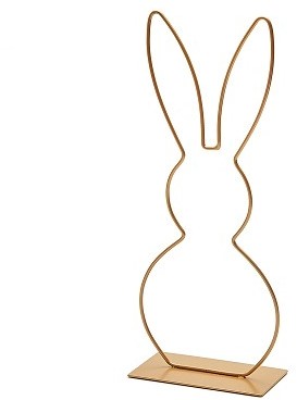 Metalen frame Haas haasje staand oor op voet 29 cm Goud Metalenframe Metal rabbit on base