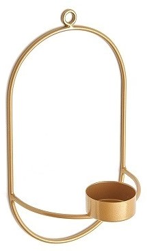 Actie Waxinehouder Metal wall T-light holder 12x20cm goud gold Metalen theelichthouder voor waxinelicht 