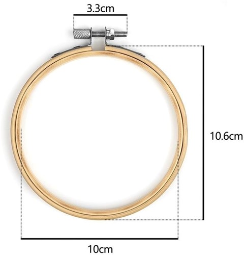 Bamboe ring Borduurring Flowerhoop met stelschroef 10 cm/stuk Bamboo bloemenring  