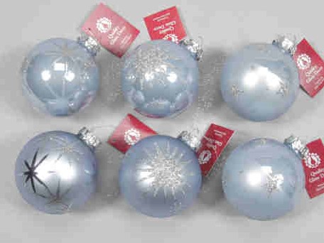 Kerstballen Box decobal glasbal Artic Blue DOOS 12 st doos kerstballen