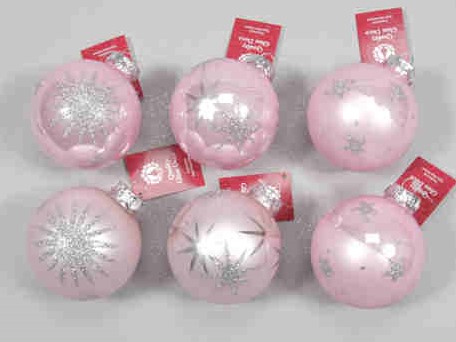 Kerstballen Box decobal glasbal Powder Pink DOOS 12 st doos kerstballen