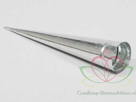Conische Waxinehouder 25*4 cm. ZinkPER STUK Conische Waxine