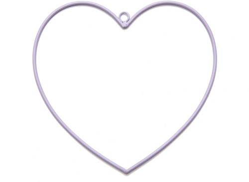 Metalen hart hangend 15 cm Lila Metalenframe Metal heart  