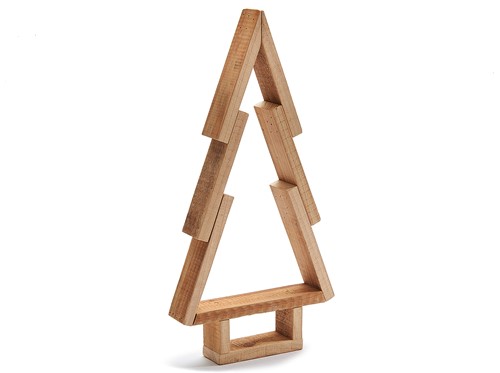 Houten Kerstboom Frosty – 26 cm x 5 cm x 51 cm – Met Voet – Voor Bloemschikken en Decoratie met voet voor bloemschikken en decoratie bv kaarsen