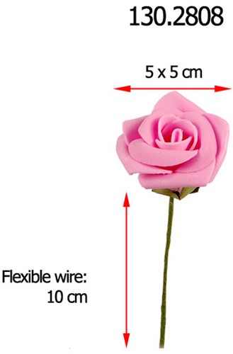 foamroos +/- 5 cm. Zak 25 stuks. Puur-Roze foamroos +/-5 cm.
