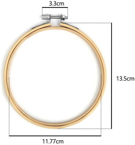 Bamboe ring Borduurring Flowerhoop met stelschroef 13 cm/stuk Bamboo bloemenring  