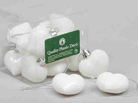 WITTE harten 15 stuks. combi, kunststof 40mm 15 witte harten combi