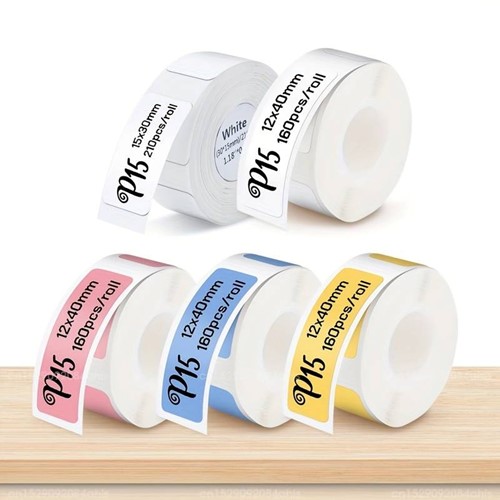 Thermische labels, 12*40mm WIT voor Thermal Labelprinters P15 /rol Blanco Stickers om zelf foto, tekst, afbeeldingen op te printen
