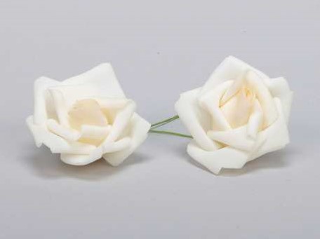 Actie foam rose Zalm 5cm. 12pc zak foamroos 5.5 cm.