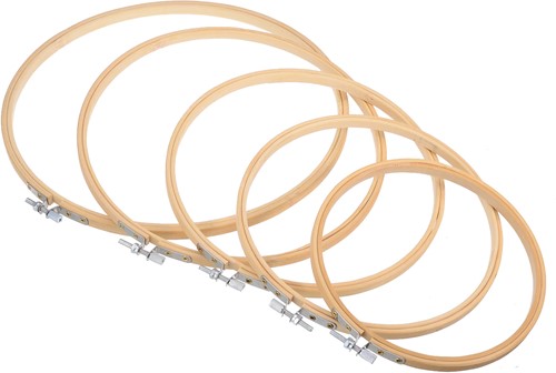 Bamboe ring SET 5 maten Borduurring Flowerhoop 15-26 cm/set Bamboo bloemenring verstelbaar
