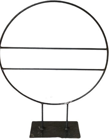 Frame Zwaar Ring op PLATTE PLAAT R.40 diameter. Met 2 spijlen Krans van ijzer onbehandeld zo van de smid