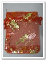 Giftbag organza Red I love you 7*9 cm. Giftbag organza