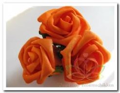 foam roos Oranje 5, 5 cm. / 3st foam roos Oranj