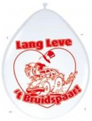Ballon 30cm lang. Leve Bruidspaar 8st Ballon 30cm. Lan