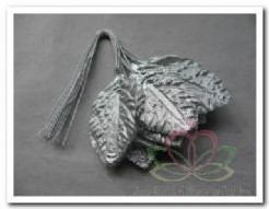 Brokaat bladeren zilver blaadjes 28x44 mm Brokaat bladere