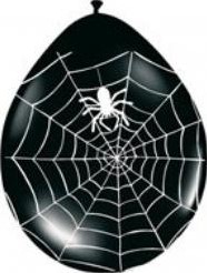 Ballon 30cm. Spinneweb 8 stuks   Ballon 30cm. Spi