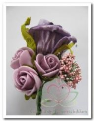 Corsage Roos Lila gemel. CPR102 Maatwerk corsage