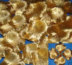 Blad zijde blaadjes goud rozenblaadjes / pakje Blad zijde blaadjes goud