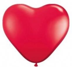 Ballon 30cm. Hartvorm rood grootverpakking +/- 100 Latex