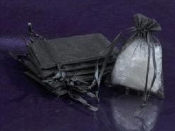 Giftbag organza Zwart 9*13 cm. Giftbag organza Zwart