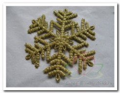 Glitter sneeuwvlok Goud set 4 st Glitter sneeuwv