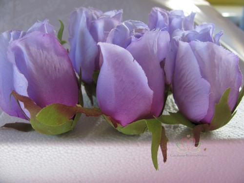 Roosjes 5-6cm. Zijde Best Quality Purple 2 tone10 st Roos zijdebloem