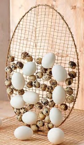 Metalen Frame Ei Metal egg ring 24x35cm on base gold Ei frame