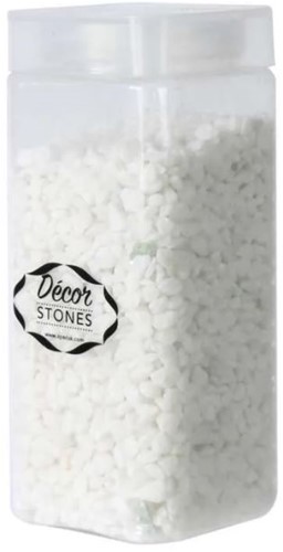 Pebble Snow white stones 4-6mm 750gr Pot witte steentjes