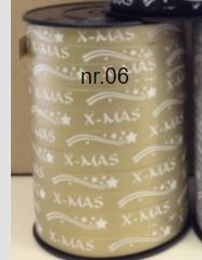 Lint Krullint X-mas 10mm x 250 mtr Goud Lint Krullint Cadeaulint