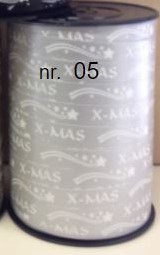 Lint Krullint X-mas 10mm x 250 mtr Zilver Lint Krullint Cadeaulint