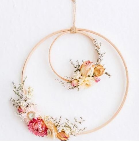 Bamboe ring Houten ring Flowerhoop +/- 8 cm Bamboo bloemenring  
