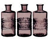Gekleurde glazxen flesjes Porto Grey  / doos 12 Porto bottle Ø7,5 h.14,5 cm