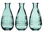 Gekleurde glazen flesjes Rome Lichtblauw / stuk Rome bottle Ø7,5 h.15,8 cm