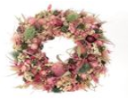 Krans Droogbloemen Fleuri Pink/Green 40cm krans droogbloemen